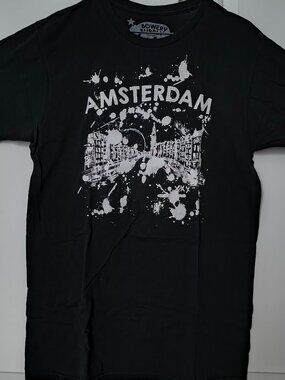Bowery Supply Co Amsterdam Graphic Tee Men's L Black Cotton